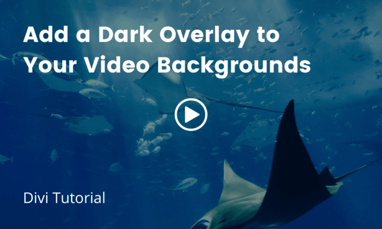 Add an Overlay to Video Background (Divi Tutorial)