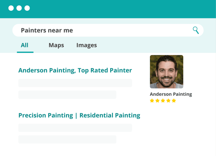 seo for painters search results small