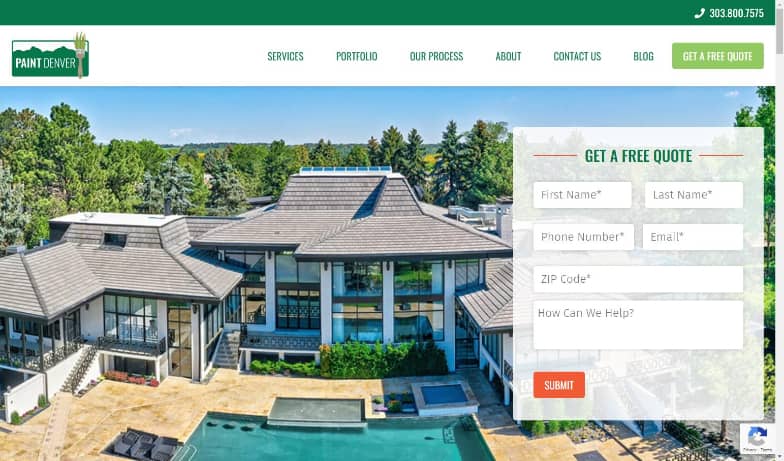 Painting Website Design: Get a Lead Generating Website 6 Paintdenver.com