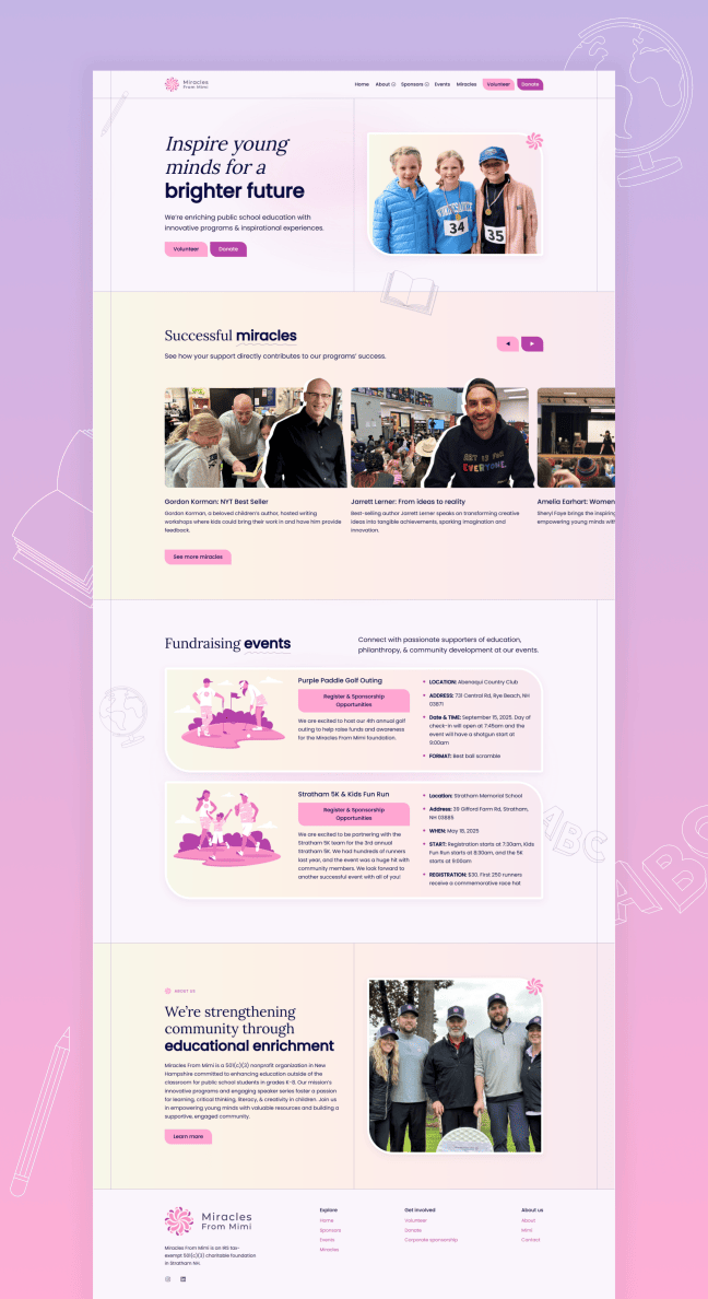 Miraclesfrommimi.com portfolio showcase